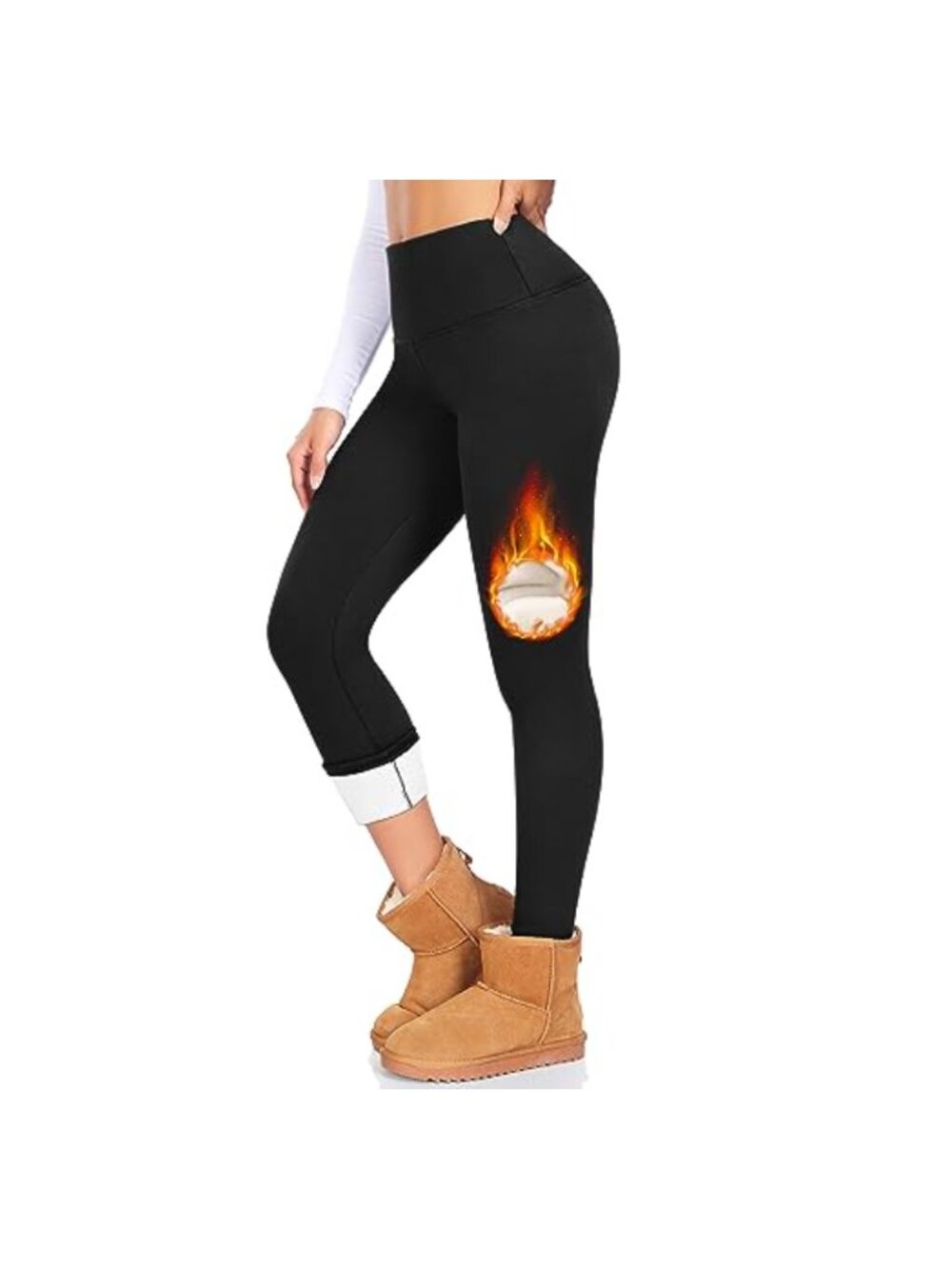 Fleece Lined Leggings High Waisted Thermal Winter Warm Workout Tights